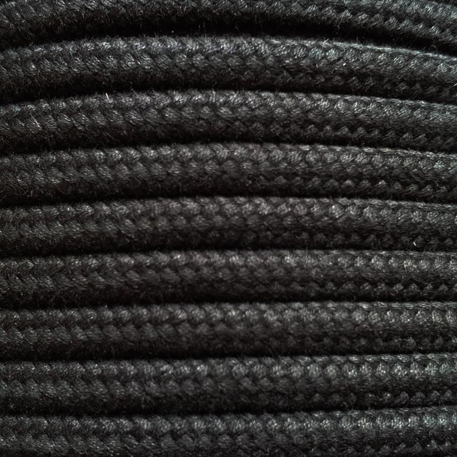 Cordon · 7 mm · 100% coton biologique · Noir