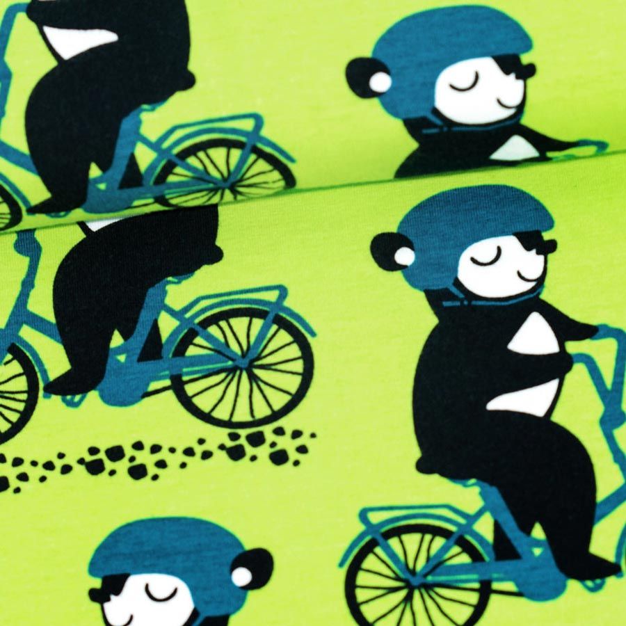 Jersey biologique · Petit ours cycliste · Vert pomme · Une collection Paapii Design
