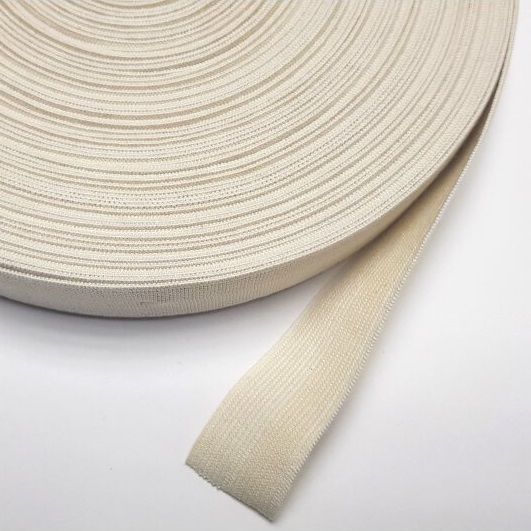 Élastique 28 mm · 50% coton bio 50% caoutchouc naturel  · Écru