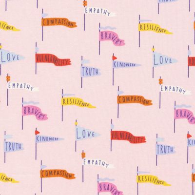 Popeline biologique · Pennant Power Pink · Universal Love Collection · Cloud9 Fabrics