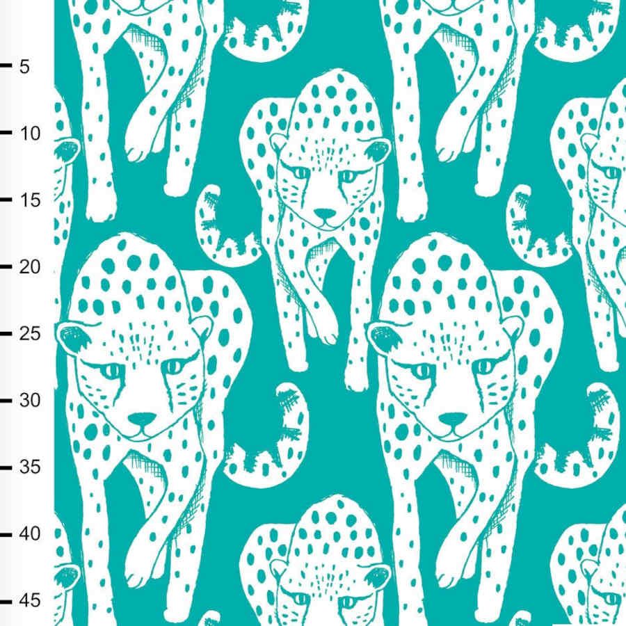 Jersey biologique · Cheetah · Turquoise · Une collection Paapii Design