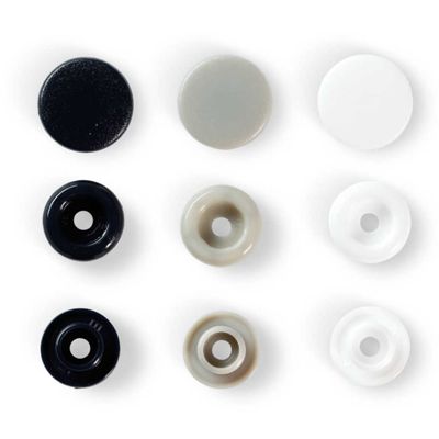Pressions plastique rondes X30 · Noir/Gris/Blanc · 12,4 mm · Color Snap Prym Love
