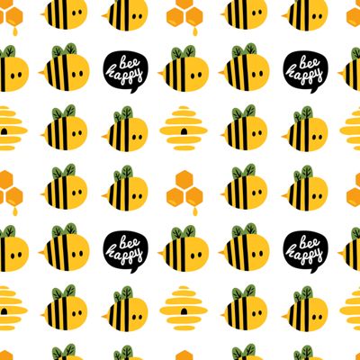 Coupon 30 x 145 cm · Popeline biologique GOTS · Bee Happy · Exclusivité Cousu Bio