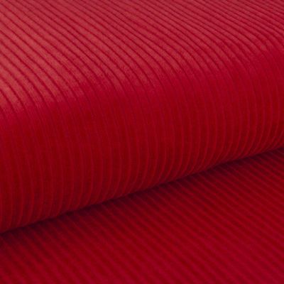 Coupon 20 x 165 cm · Jersey velours côtelé biologique · Uni · Rouge profond